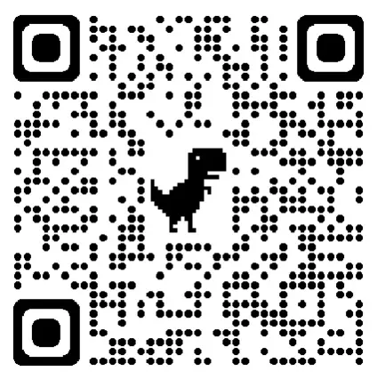 QR code leading to module on head lice. Placed to the right of a trick or treaters approaching a house to receive candy.